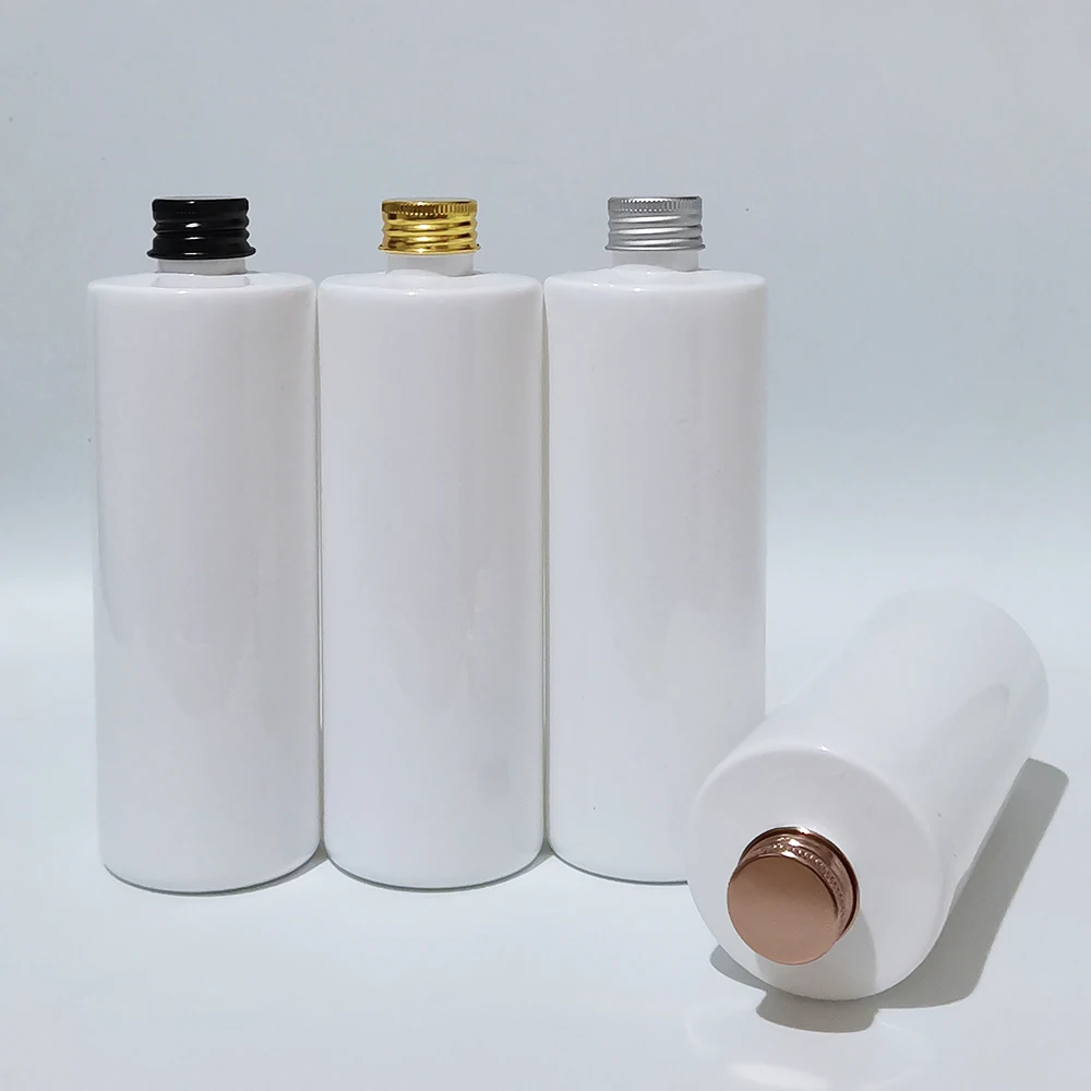 

20pcs 350ml Empty Plastic Shampoo Cosmetic Bottles Gold Black Aluminum Caps Lotion Container DIY Oil Bottles Washing Containers