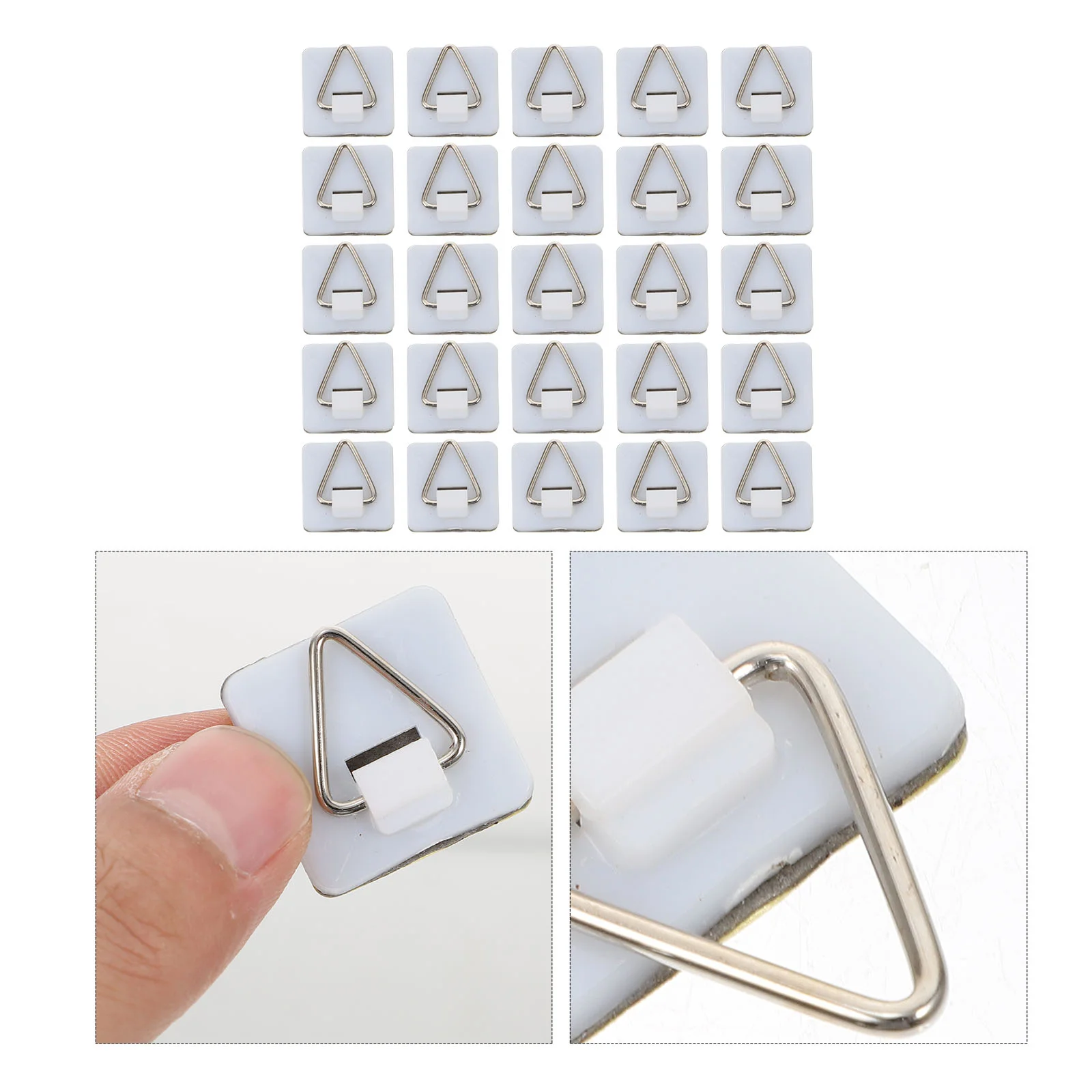 

50pcs Photo Frame Storage Hooks Wall Hangers Home Wall-mounted Hooks (White)