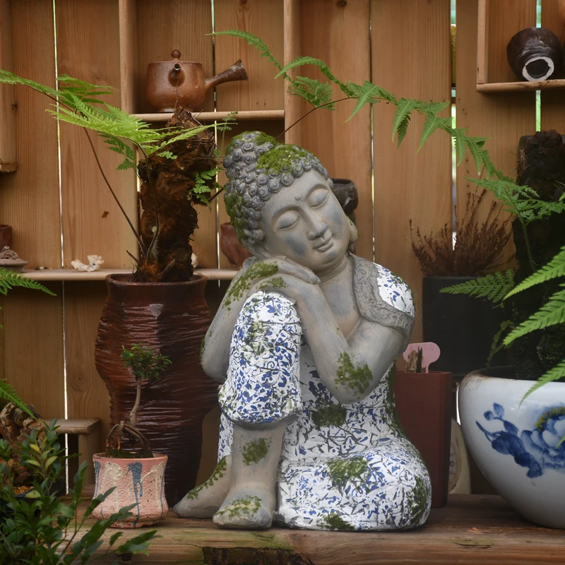 

Статуэтка спящего Будды из Юго-Восточной Азии, простое украшение для сада, двора, виллы, дзен, поделки