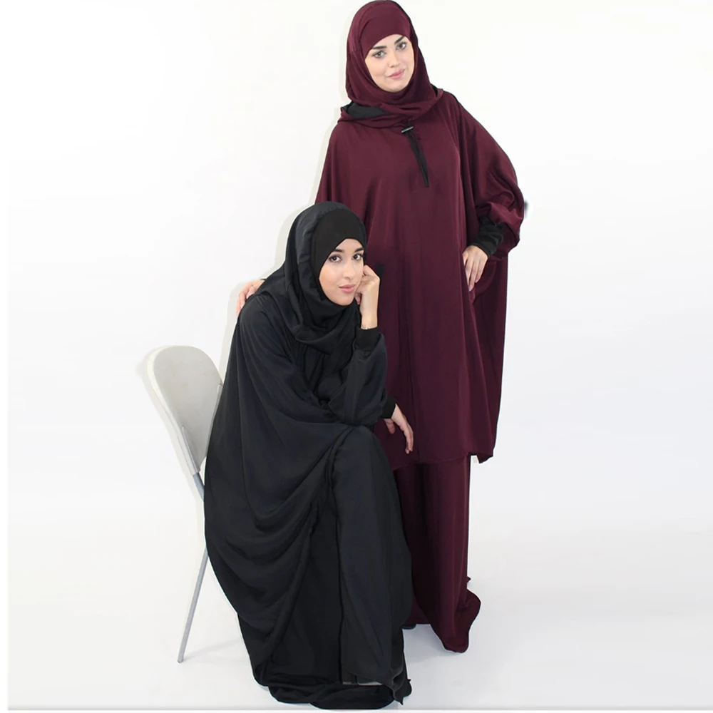 Muslim Women Hooded Abaya Prayer Garment Hijab Dress Arabic Robe Overhead Kaftan Khimar Jilbab Eid Ramadan Gown Islamic Clothes