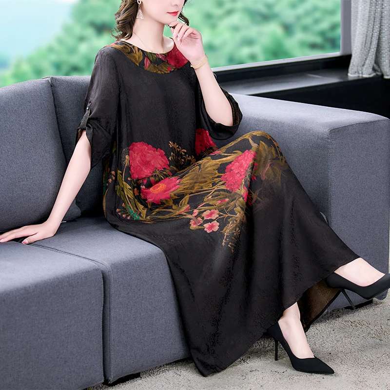 Женское летнее большое универсальное свободное платье в стиле ретро для отдыха