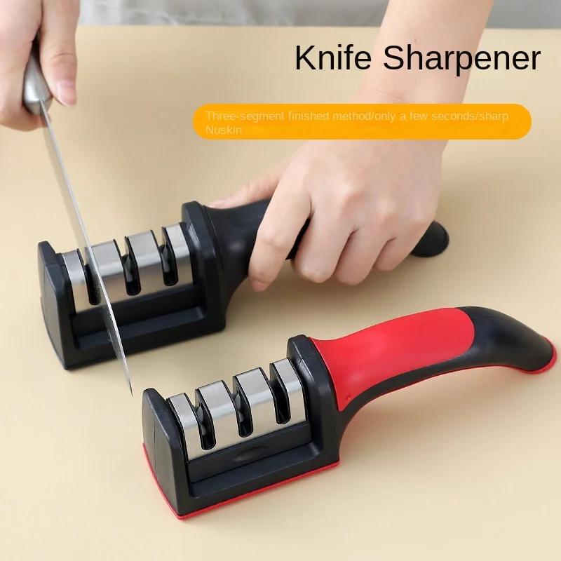 

1PC Sharpening Tungsten Steel Three-stage Sharpening Stone Household Kitchen Knife Sharpener Stainless Steel Sharpening Tools