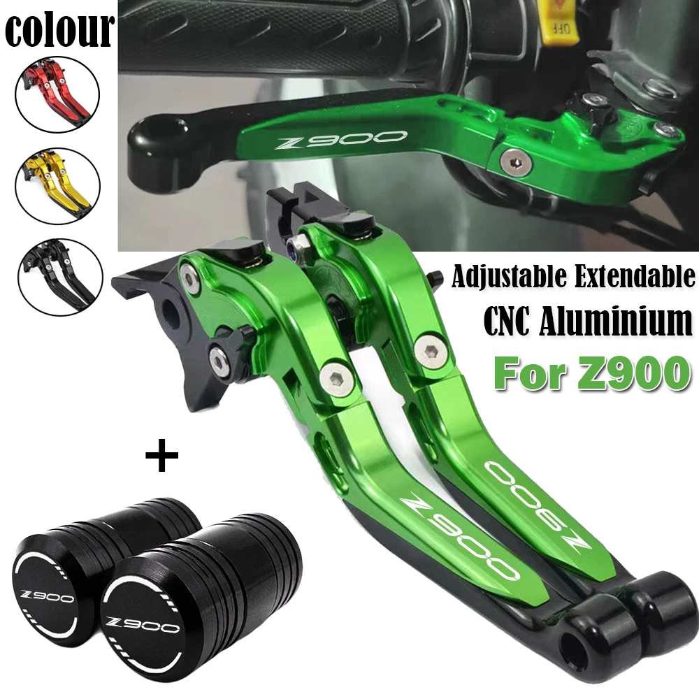 

For KAWASAKI Z900 Z 900 2017-2023 Motorcycle Accessories Adjustable Extendable Folding CNC Brake Clutch Levers Tire Valve Caps