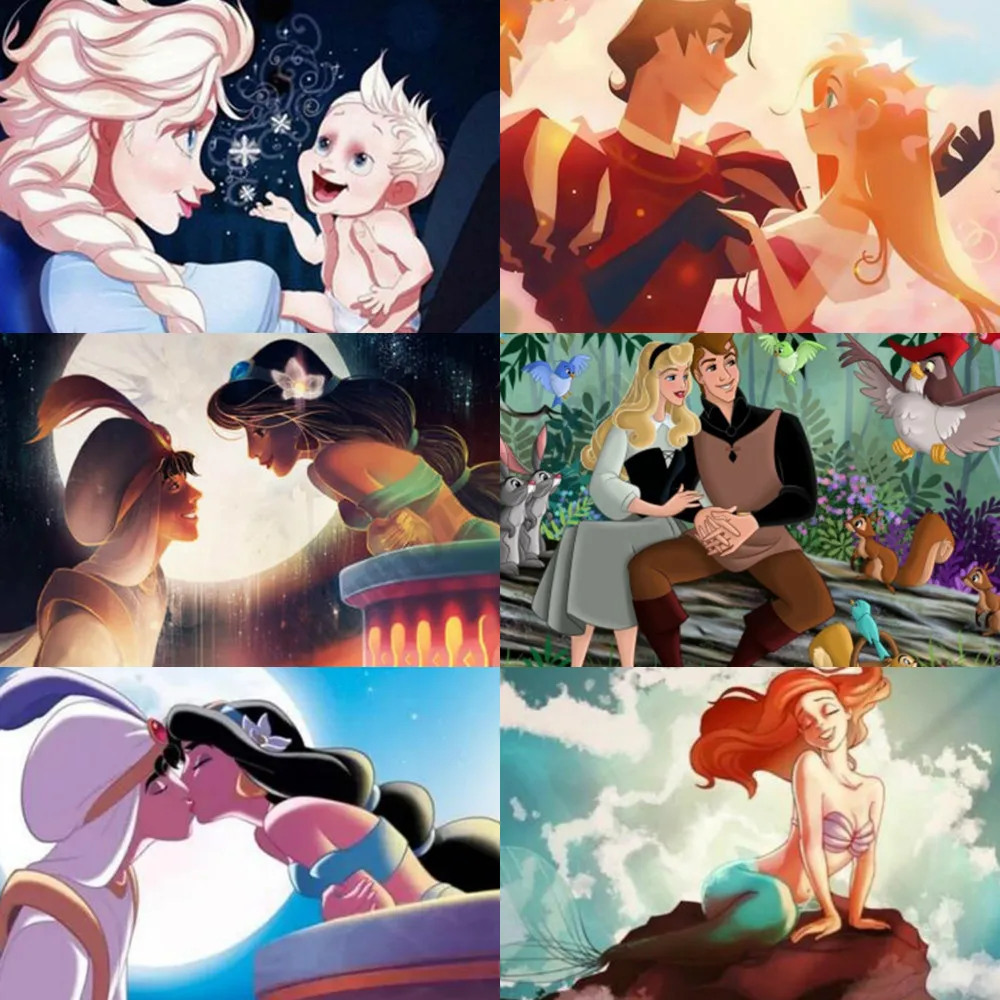 

Картина на холсте Disney, декор для детской комнаты, искусство на стену с рисунком принцессы Золушки, акварелью, украшение для дома
