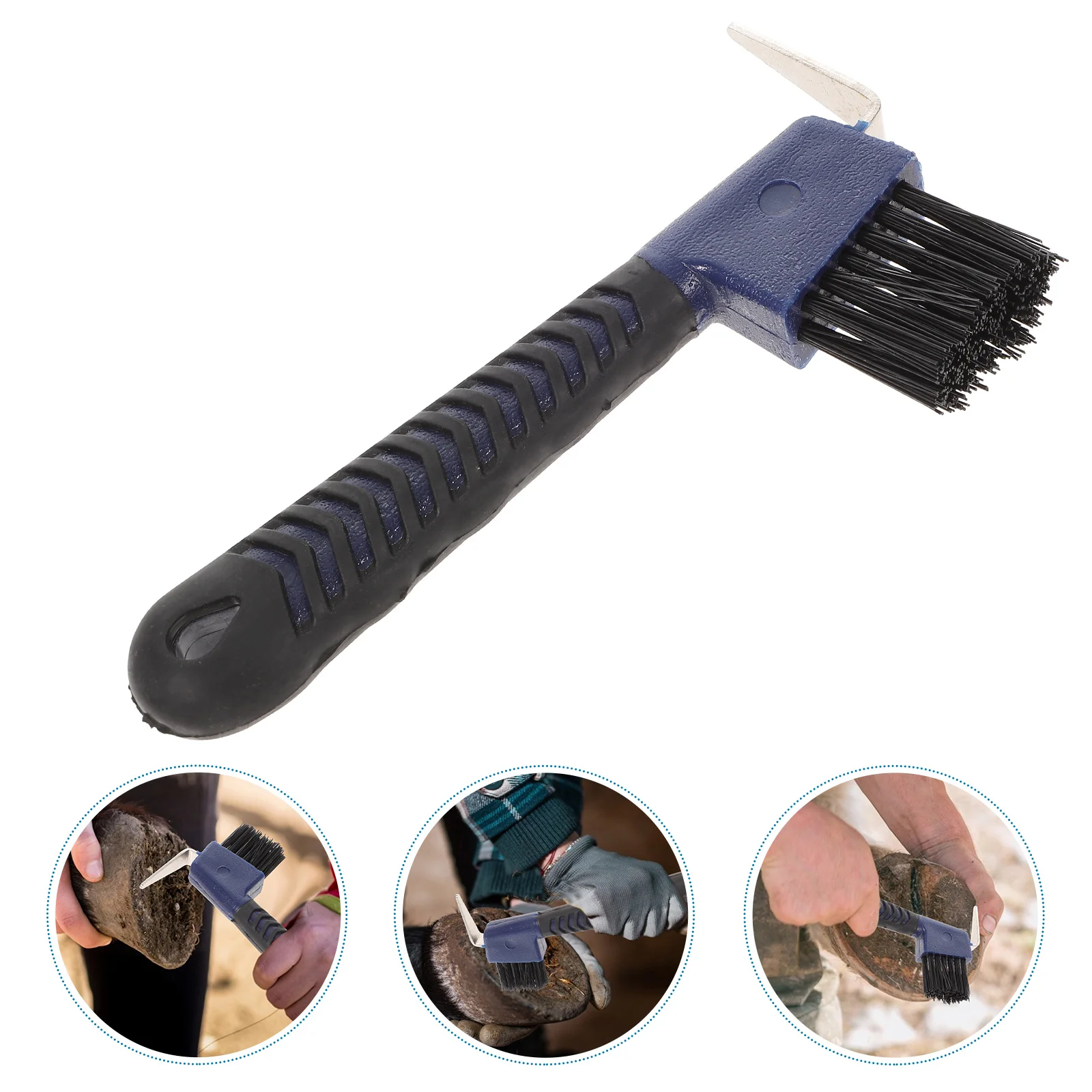 

Horse Hoof Pick Brushes with Rubber Handle Portable Hoofpick Random Colors