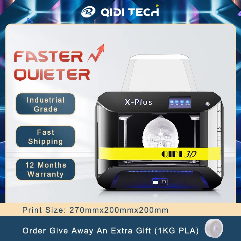 

3D принтер QIDI TECH X-Plus, большой размер, Интеллектуальный промышленный класс, функция Wi-Fi, высокоточная печать