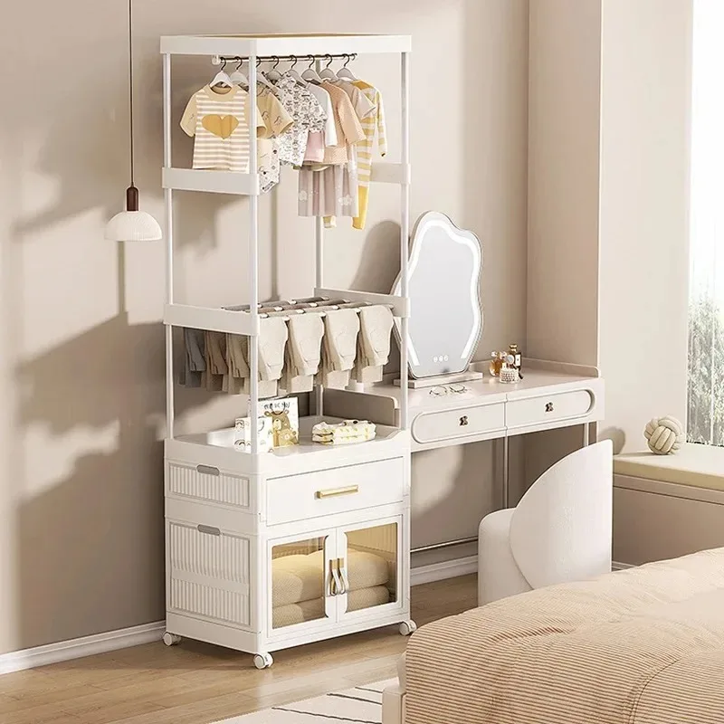 Складная вешалка для одежды шкаф хранения мобильный с выдвижными ящиками