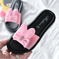 girls summer beach slippers new bow open toe non slip soft bottom slippers fashion princess cute sweet slippers indoor slippers