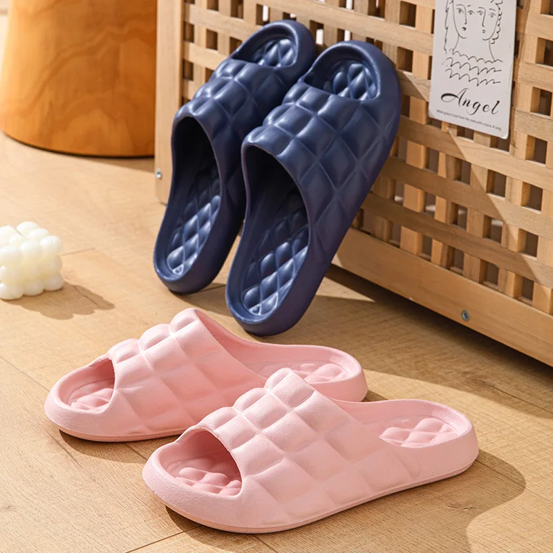 Fashion House Slippers for Women Summer Indoor Home Bathroom Anti-slip Shoes Slides Couples Men Summer Slipepr Cheap Wholesale