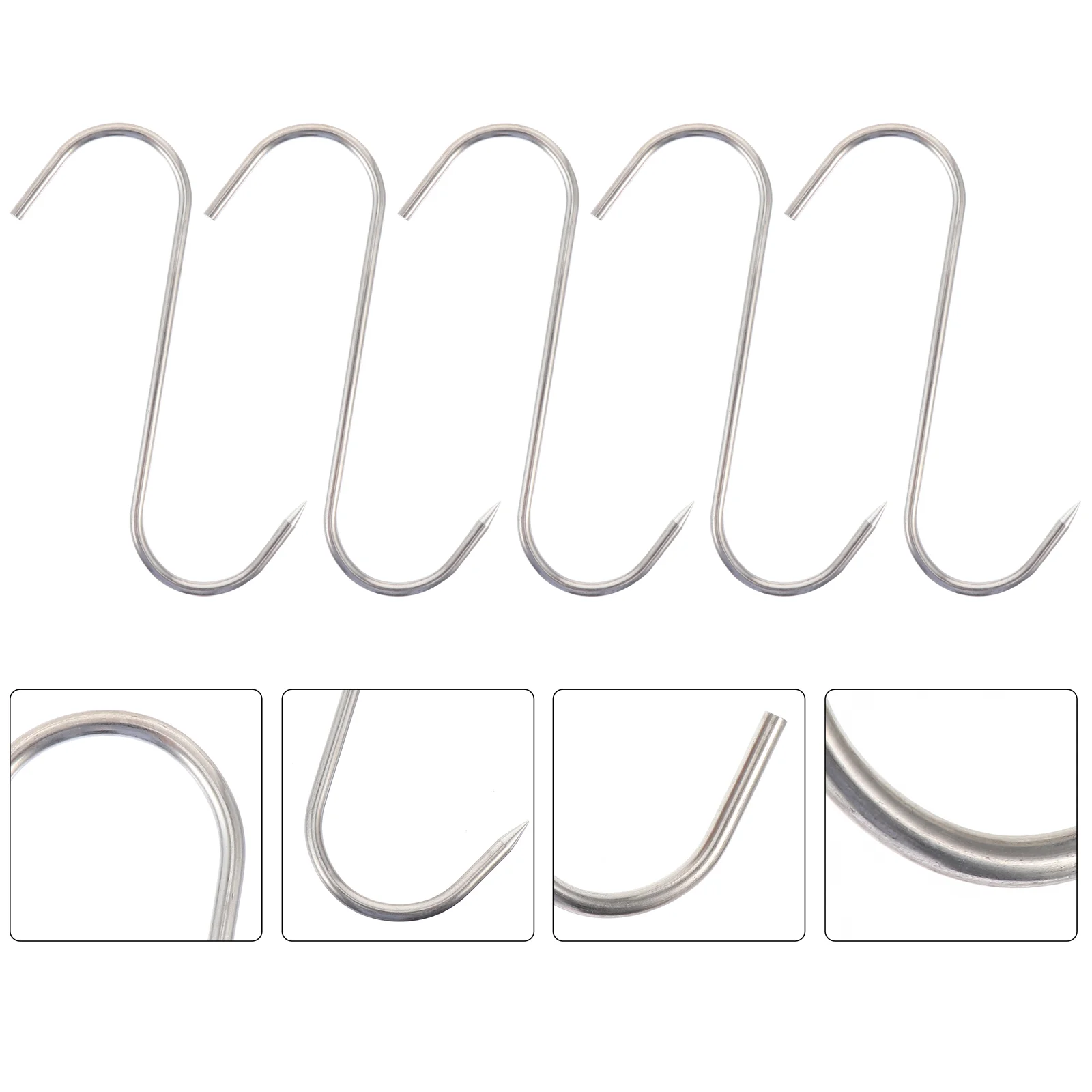 

Hooks Meat Hook Hanging Butcher Baconpot Smoker Bbq Beef Sausages Processing Hanger Grillorganizer Shape Kitchen Racks Metal