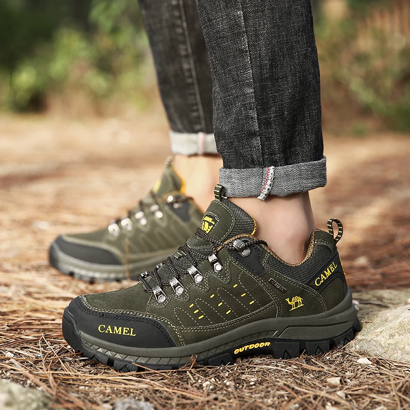 New Autumn And Winter Men's Outdoor Hiking  Breathable Anti-Skid And Wear-Resistant Mountain Climbing Motorcycle Shoes