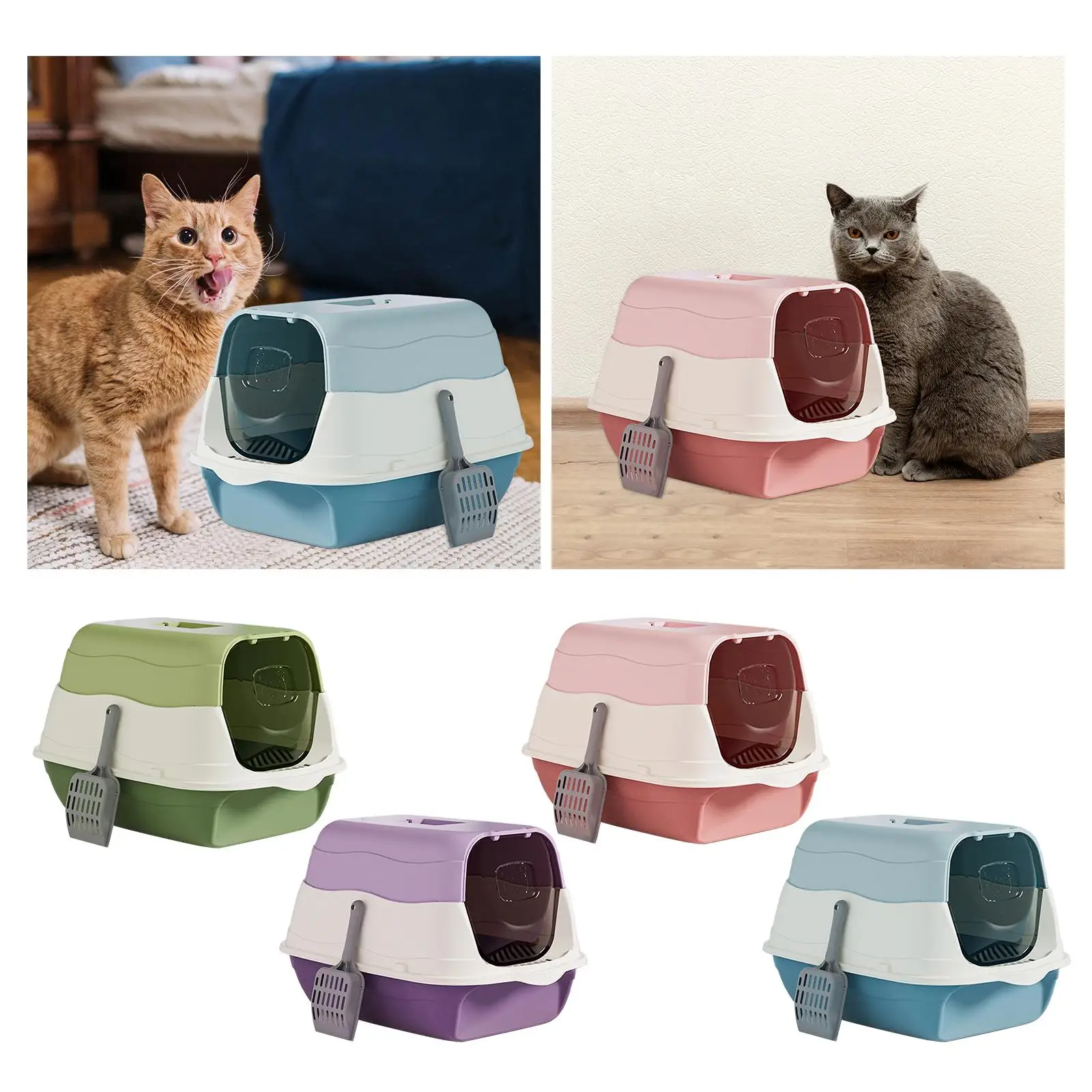 Ящик для кошачьего туалета с капюшоном закрытым и ящиком песочницей на