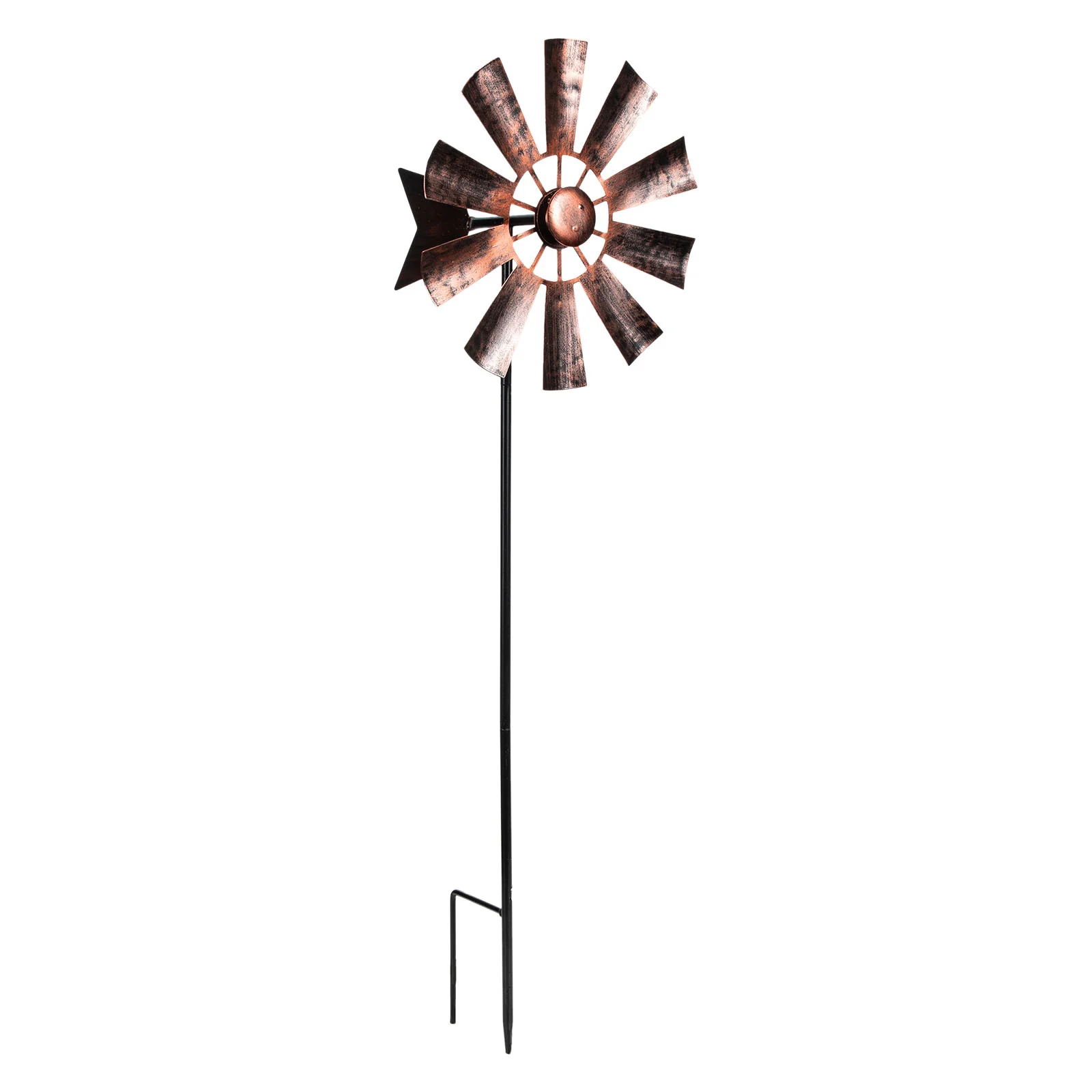 

Outdoor Lawn Ornaments Wrought Iron Metal Windmill Rotatory Decorative Windmills Colorful Adornment