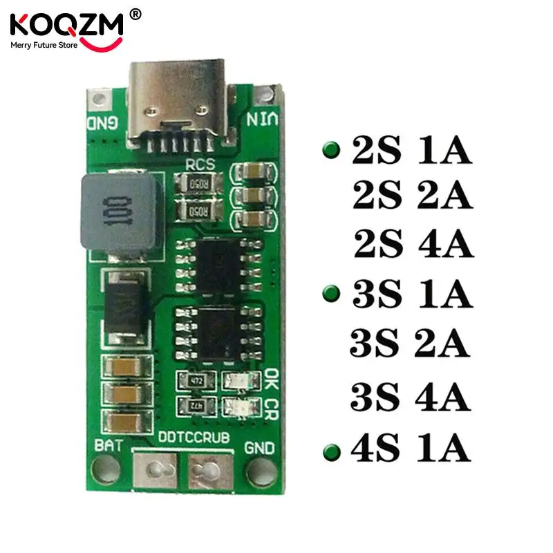 Type C BMS 2S 3S 4S 1A 2A 4A 18650 плата зарядного устройства для литиевых аккумуляторов USB