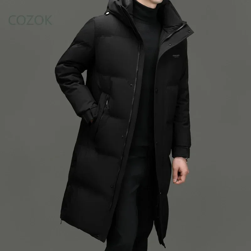 Длинный мужской пуховик COZOK 2025 мужские зимние Брендовые куртки с подкладкой на
