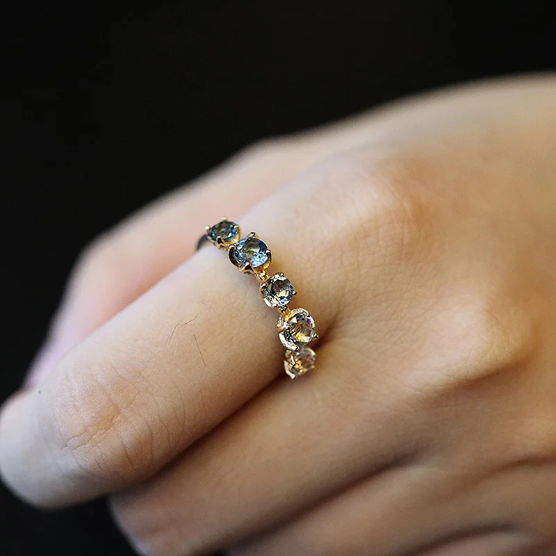 Кольцо LAMOON с драгоценным камнем для женщин натуральный Gardient Lundon кольцо синим