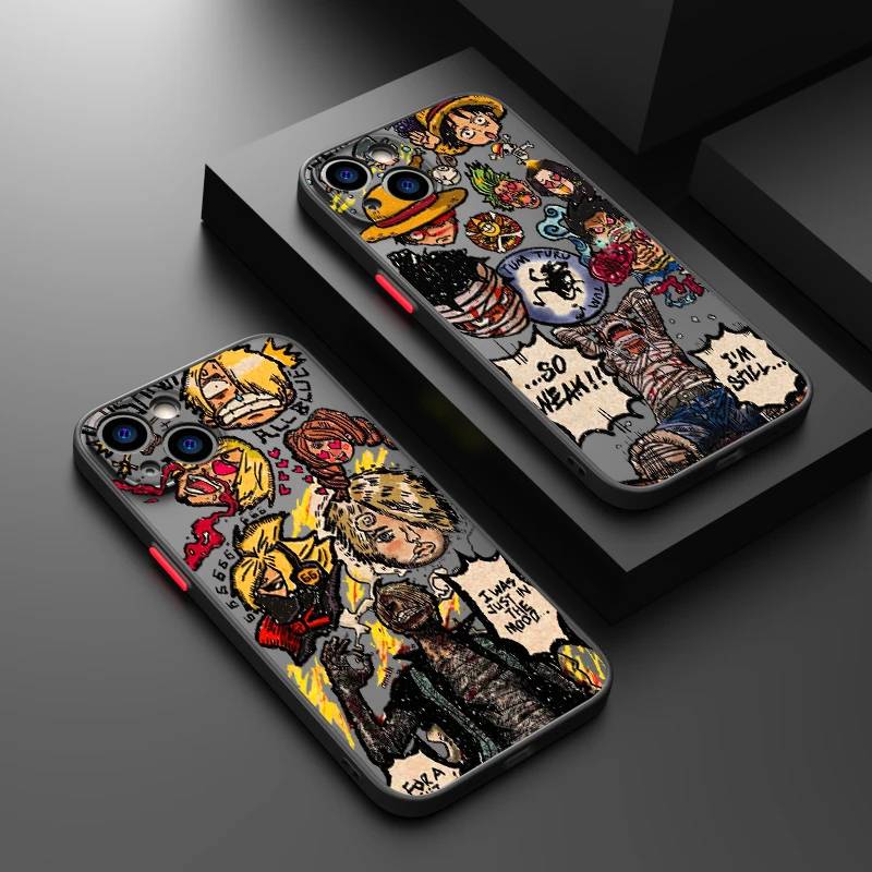 

Anime O-Ones Pieces Matte Phone Case For Apple iPhone 14 13 12 11 XS XR Pro MAX 8 7 Plus Frosted Translucent