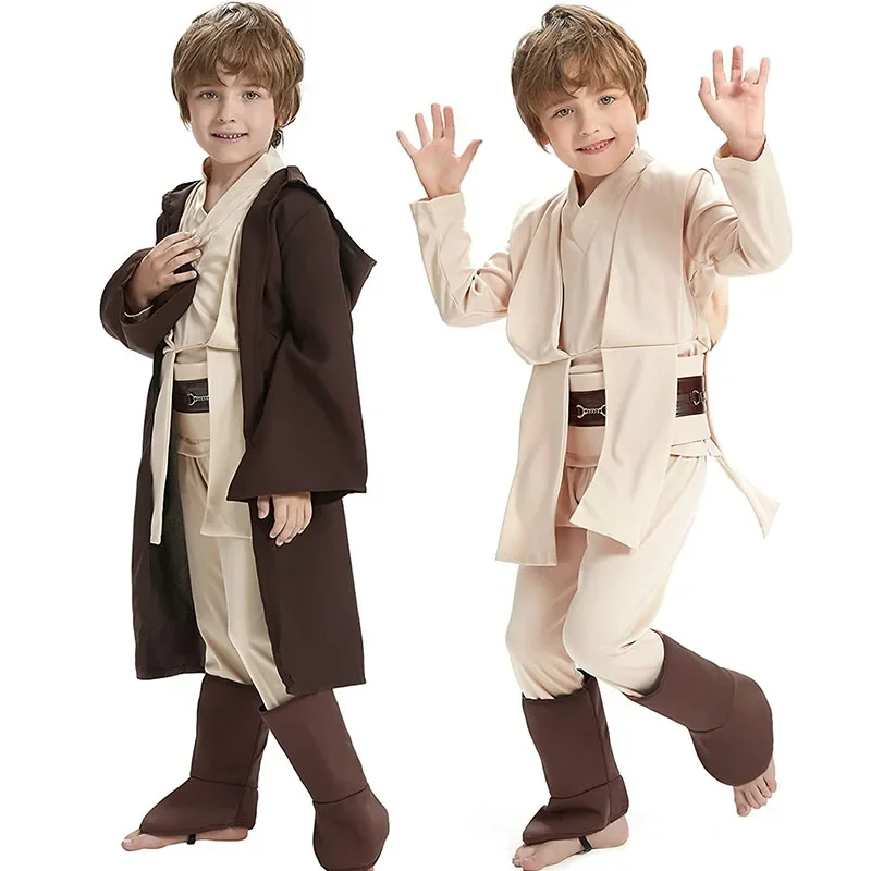 

Disney Star Wars Cosplay Costume Kids Jedi Warrior Cosplay Hooded Cloak Clothing Suit Halloween Party Costumes for Child