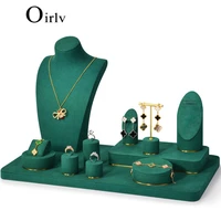 oirlv jewelry stand green set 11 pieces mannequin necklace ring earring stand jewelry storage rack customizable