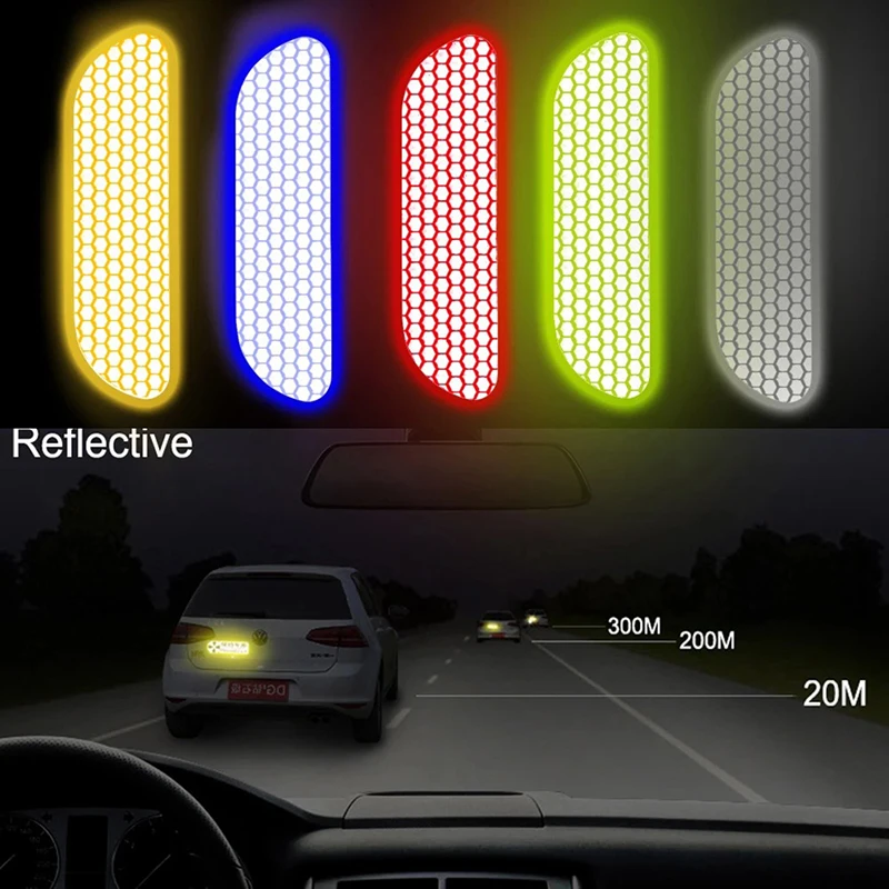 

4 Pcs Reflective Warning Sticker Car Door Opening Alert Bumper Sticker Safety Warning Sticker Universal Car Sticker Decoration