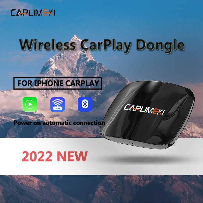 CARLIMEKI  Wired to Wireless CarPlay Adapter Car Multimedia Player Plug and Play Auto Connect CarPlay AI Box IOS 15