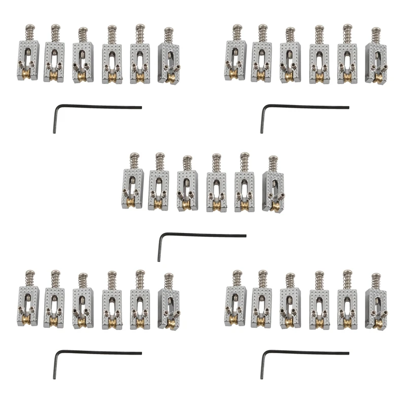

30 Roller Bridge Tremolo Saddles With Wrench For Fender Strat Tele Electric Guitar Chrome Color