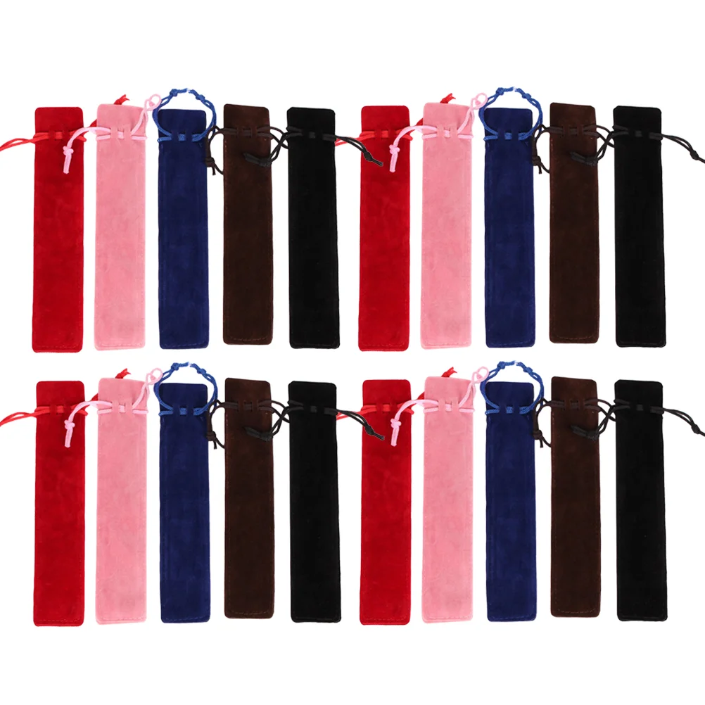 

25pcs Drawstring Pen Pouch Washable Soft Storage Bags Pen Sleeve Case for Women