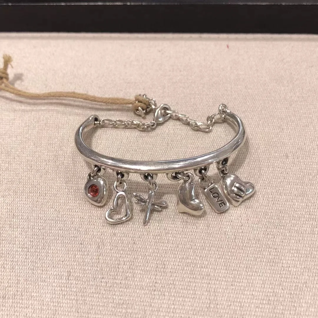 2023 unode50 Exquisite Fashion Electroplated 925 Silver Deluxe Exquisite Hanging Pieces Women's Bracelet Romantic Holiday Gift