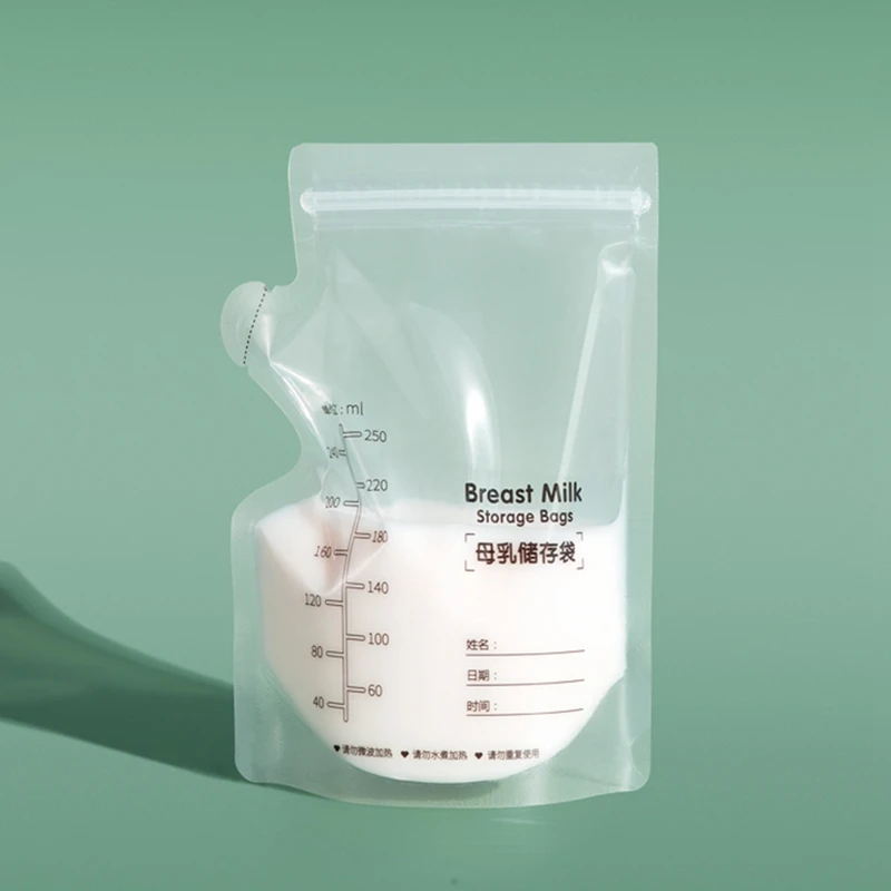 

30Pcs Milk Freezer Bags 250ml Milk Storage Bag Disposable Breast Milk Preservation Bags Safe Feeding Bags For Baby Food Storage