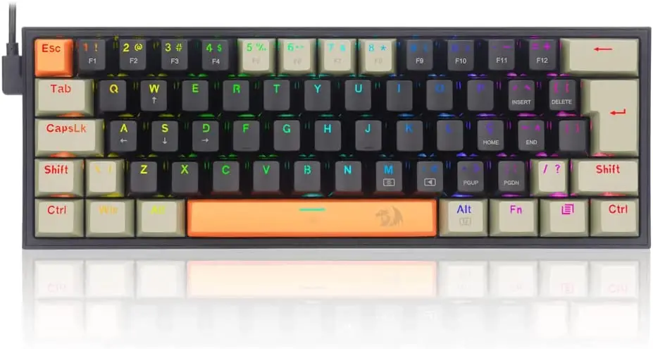 

MECANICO GAMER FIZZ RGB LARANJA PRETO E CINZA SWITCH MARROM