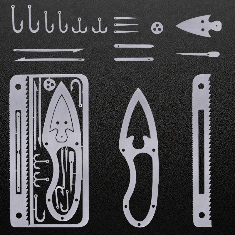 

Survival Tool Card 22 In 1 Survival Card Multi Purpose Pocket Tool Stainless Steel Survival Camping Hiking Fishing Hunting Tools