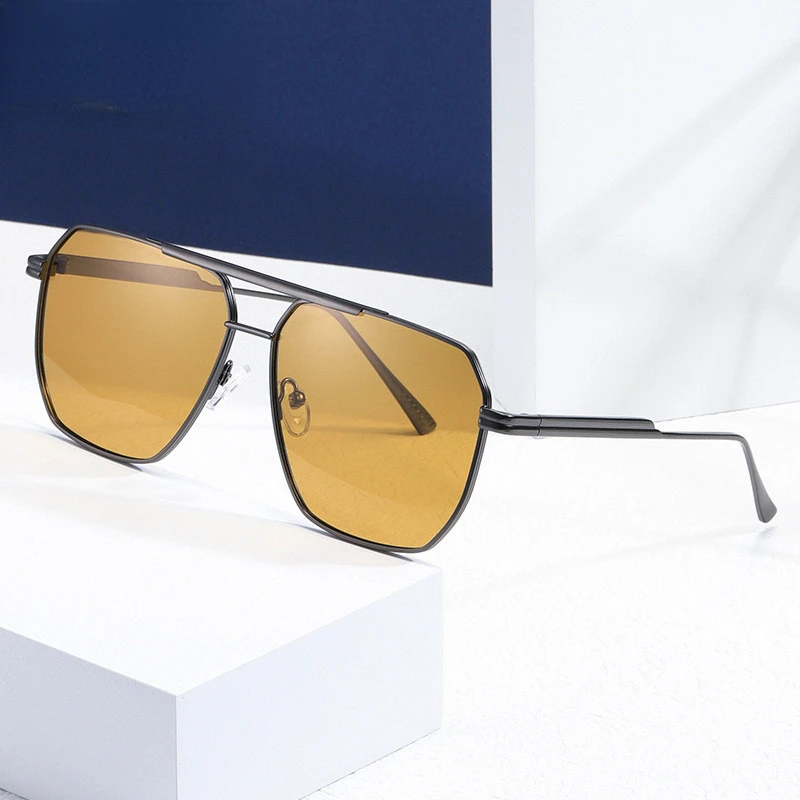 

Metal Double-Bridge Polarized Sunglasses Hot Selling Fashion First Choice Men's and Women's Full Inspection Sun Glasses