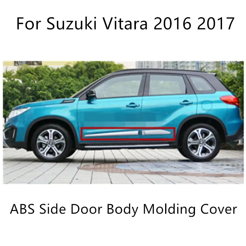 

Car Accessories For Suzuki Vitara 2016 2017 Side Door Body Molding Cover Trim Protection Decoration 4 Pcs / Set