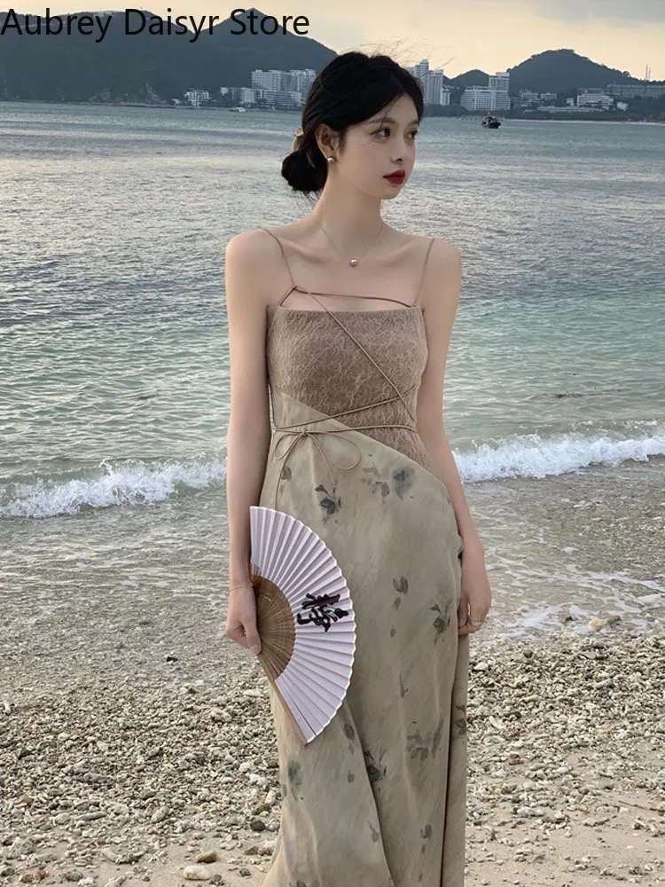 Женское обтягивающее мини-платья летнее длинное с принтом в Корейском стиле Y2k