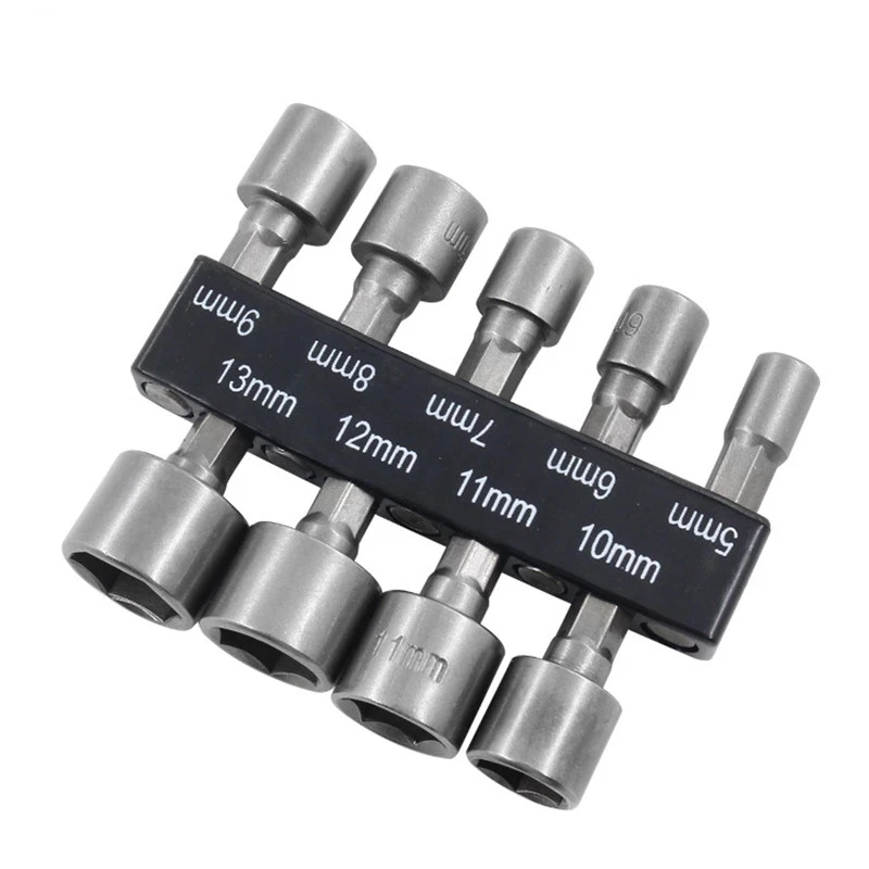 

9pc 5-13mm Hexagon Nut Driver Drill Bit Socket Screwdriver Wrench Set No Magnetic