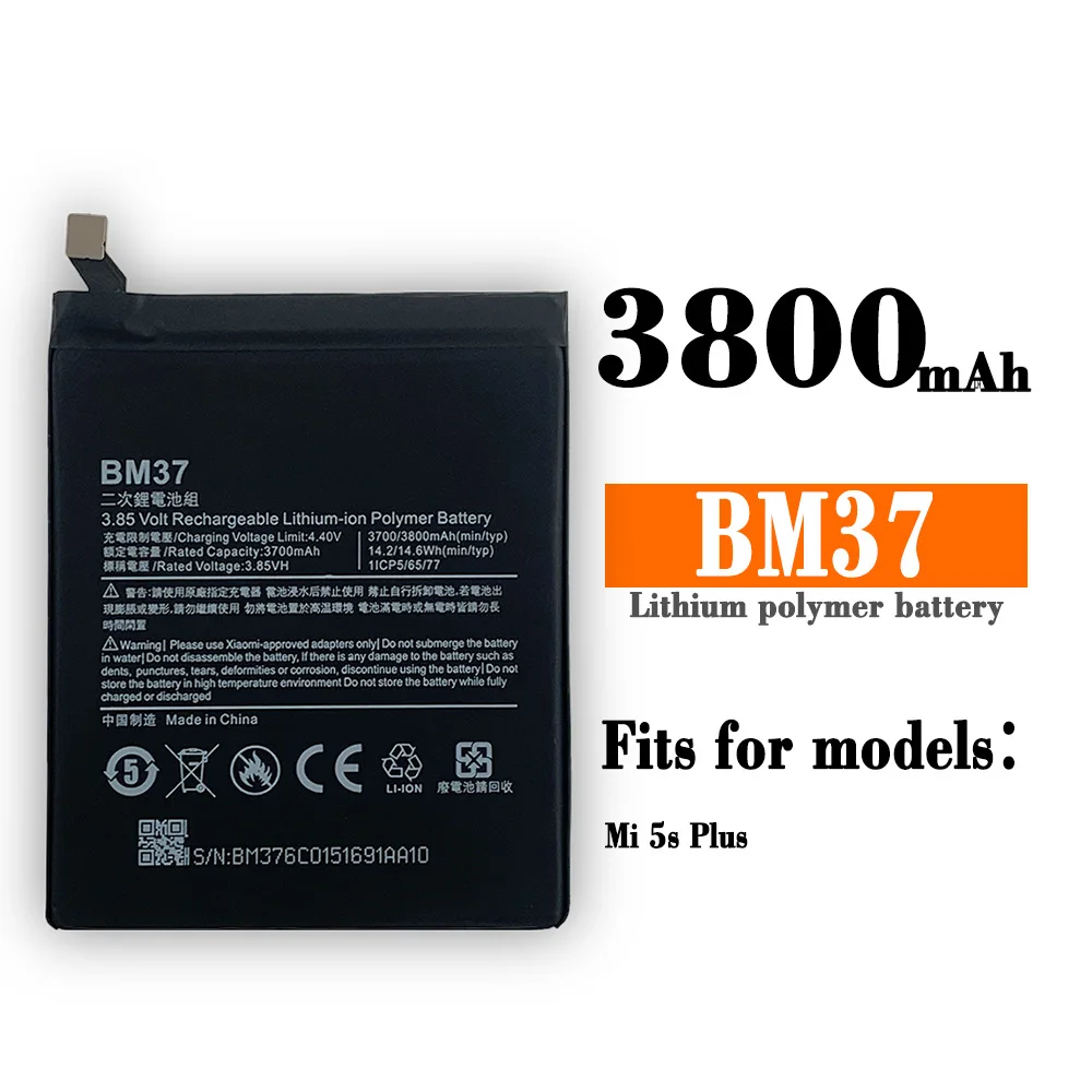 

100% Оригинальный аккумулятор BM37 3800 мАч для Xiaomi Mi 5S Plus MI5S Plus BM37 высококачественные сменные батареи для телефона + Инструменты