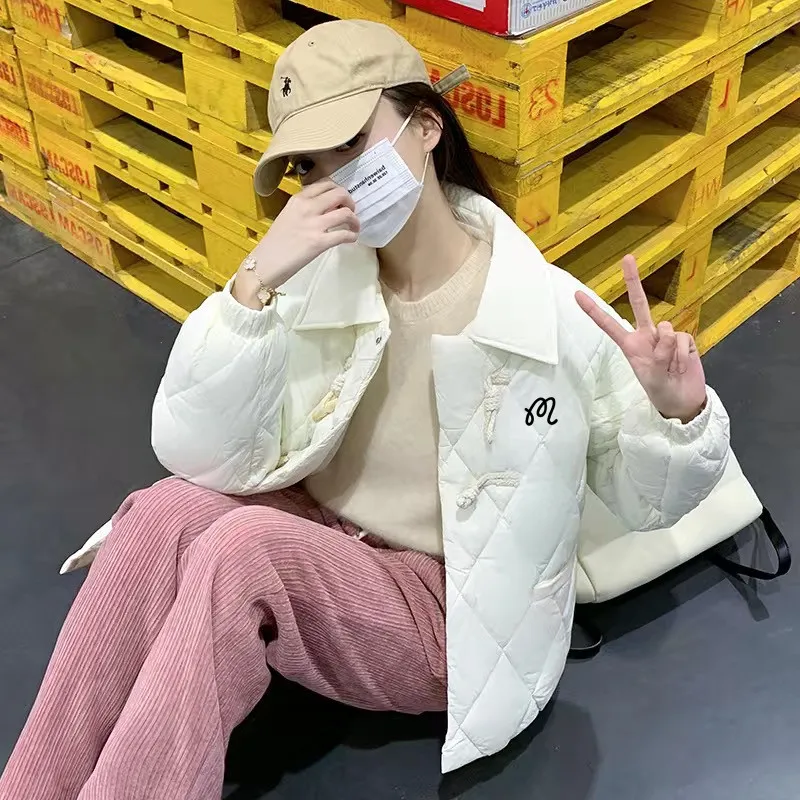 

Winter Golf Wear Women New Lapel Korean Version Cowhide Button Cotton Windbreaker Golf Jacket Golf Clothing High Quality Women