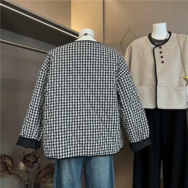 Корейская серия легкая клетчатая одежда с хлопковой подкладкой женская осень 2024