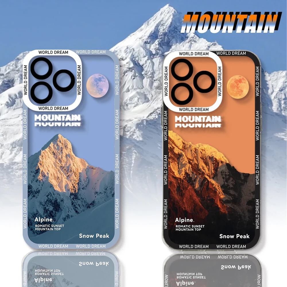 

Snow Mountain landscape Transparent Phone Case For Xiaomi Mi 12 11 10 lite 11i 12S Poco M3 M4 F3 MIX 3 4 Pro Ultra 5G 4G Cover