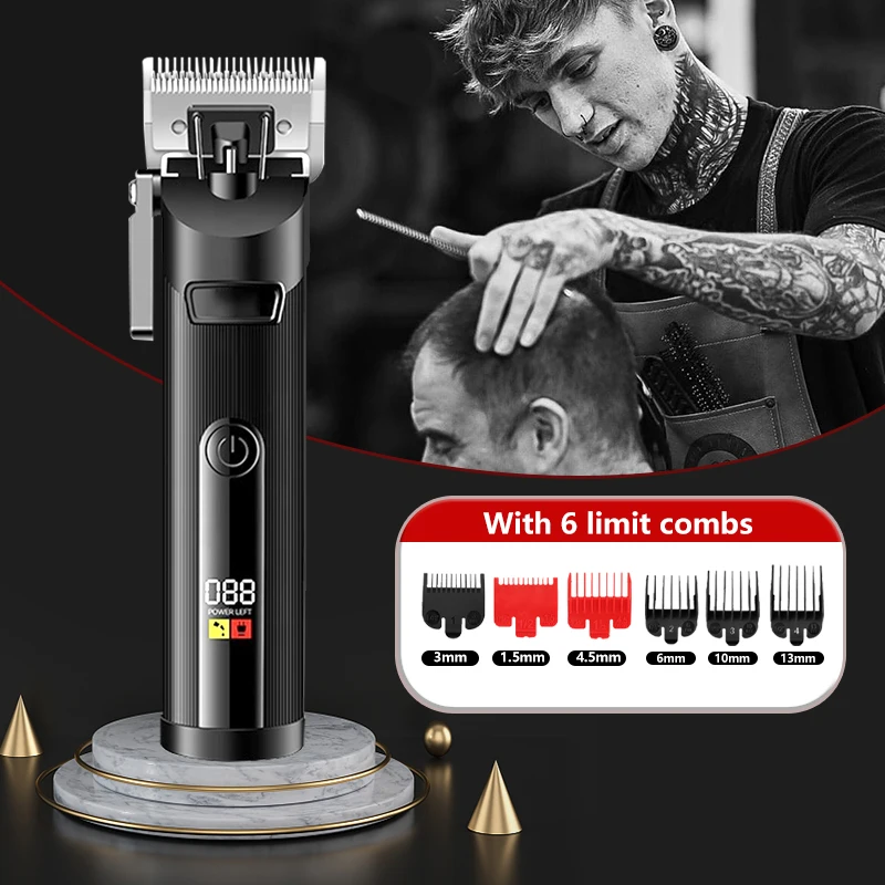 Professional Hair Clipper Men Carving Grooming Adjustable Electric Beard Hair Clipper Rechargeable Cordless Haircut Men's Shaver enlarge