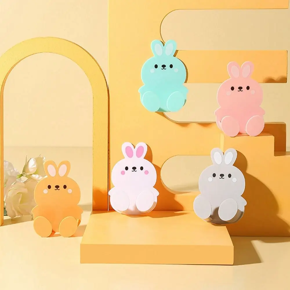 

Plastic Cartoon Rabbits Socket Hook Wall Mounted Punch-free Cable Organizer Adhesive Cute Wall Hook Kitchen