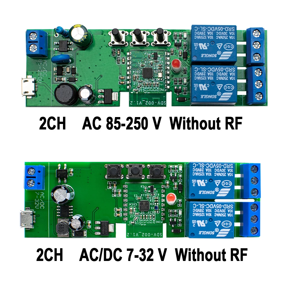 2-канальный переменный/постоянный ток Ewelink 7-32 в 85-250 12 В 24 110 220 Wifi умный домашний