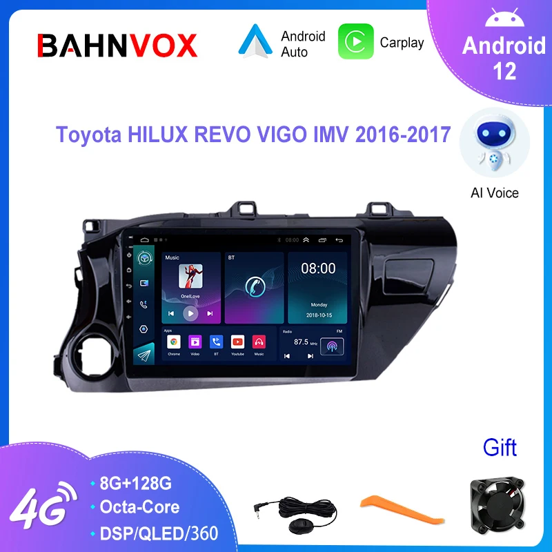 

10.1" Android 12 Car Radio for Toyota Hilux REVO VIGO IMV 2016 2017 Multimedia Player Navigation GPS Carplay Stereo Screen 2 din