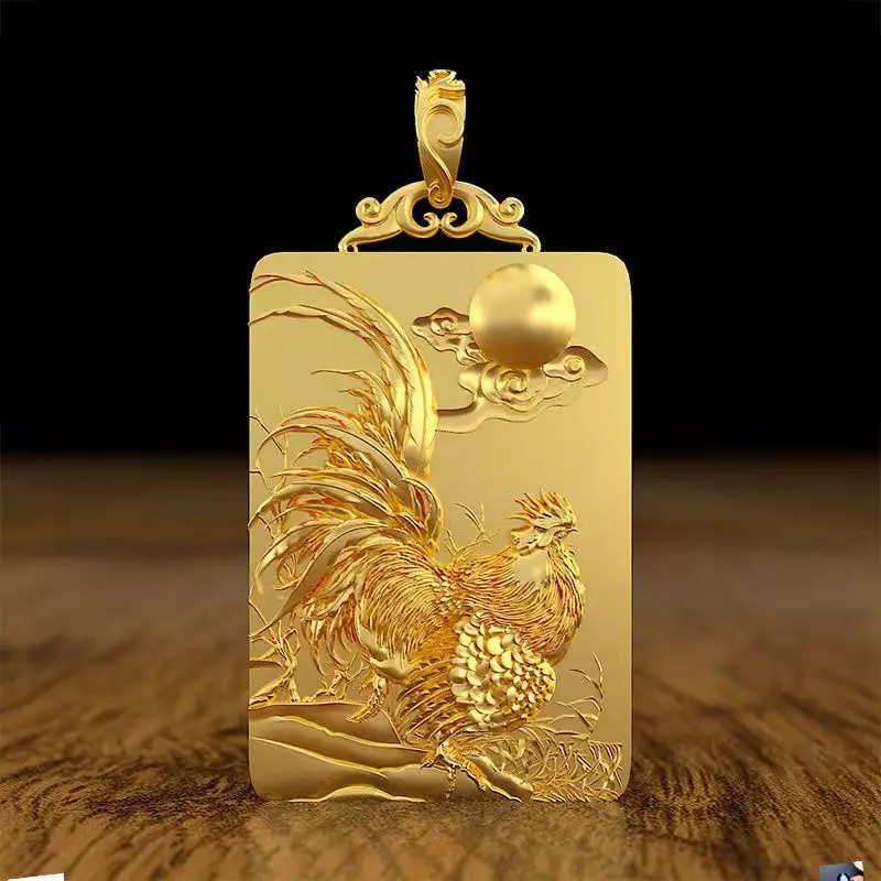 

New Design Retro Chicken Pendant Men's Pendant Chinese Style Trend Necklace Women's Jewelry Accessories