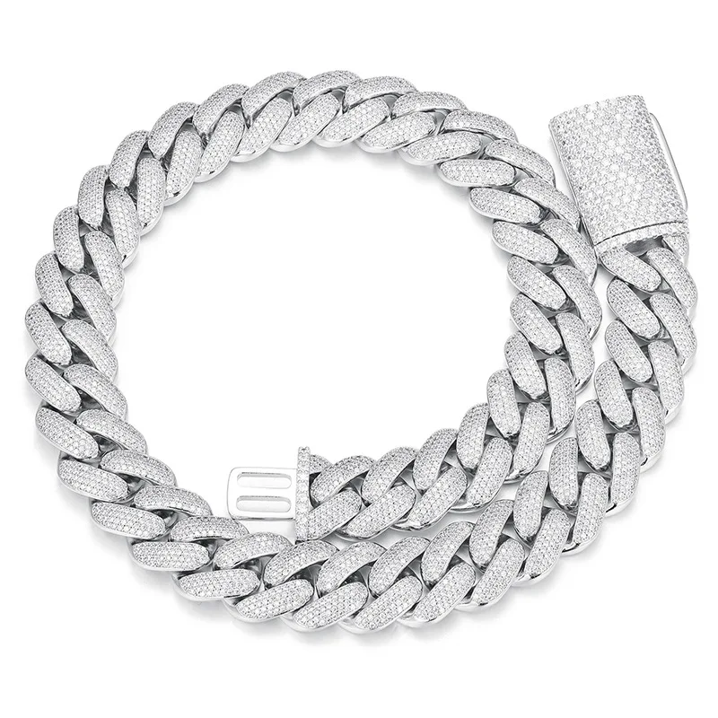 

20MM Miami Cuban Hip Hop Link Chain Iced Out Paved Diamond Necklace Men