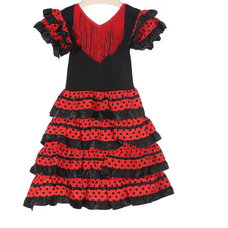 Традиционное испанское платье для танцев фламенко девочек детская классическая