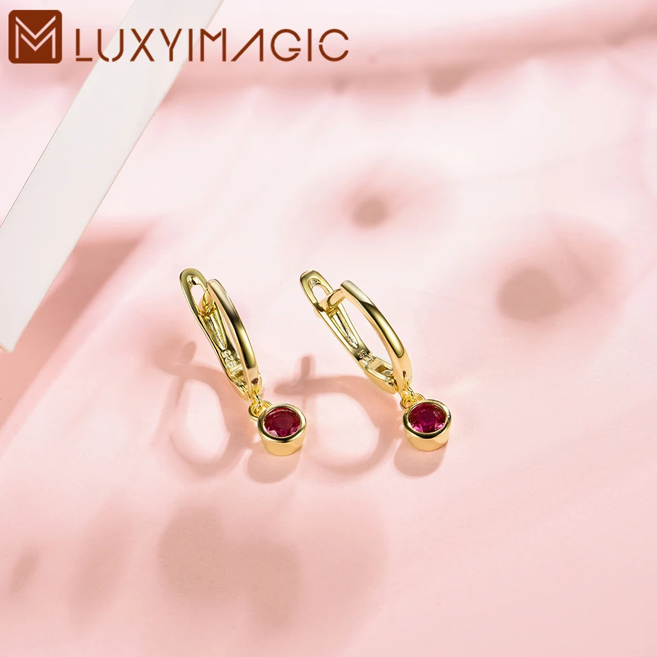 

Luxyimgaic 925 Sterling Silver Gemstone Emarald Stud Earrings for Women Wedding Engagement Flower Earring Luxury Fine Jewelry