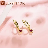 luxyimgaic 925 sterling silver gemstone emarald stud earrings for women wedding engagement flower earring luxury fine jewelry