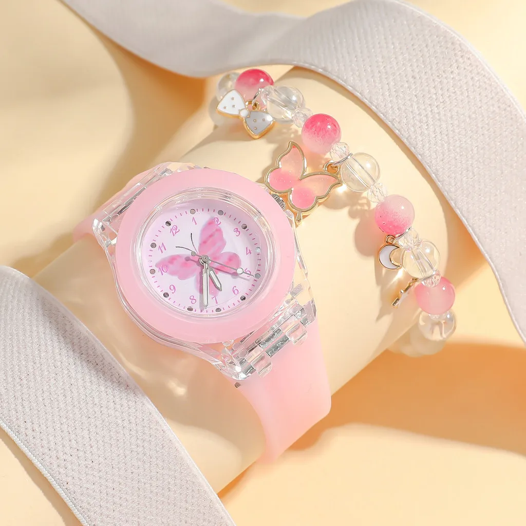 Силиконовый браслет Luminoso Das Crianças Fofo Relógio Borboleta Padrão