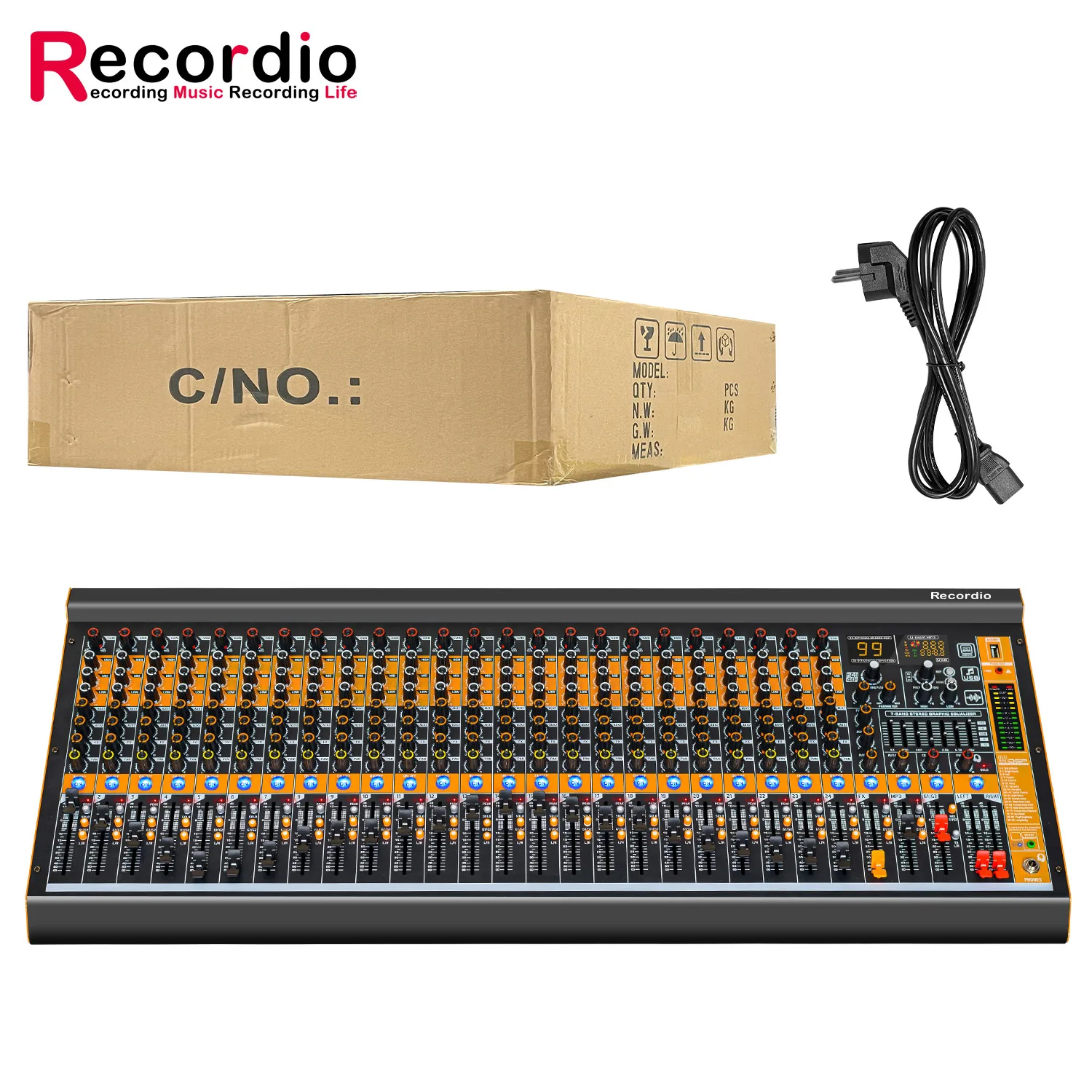 GAX-MV12 Профессиональная микшерная консоль двойной 7-полосный эквалайзер с